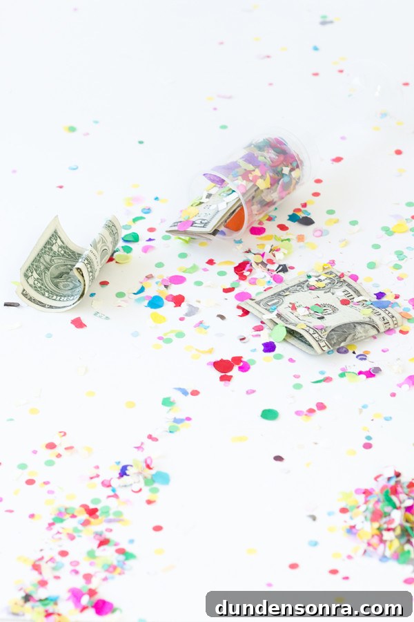 DIY Surprise Money Confetti Poppers: How to Make Cash-Filled Party Poppers 6 DIY Surprise Money Confetti Poppers