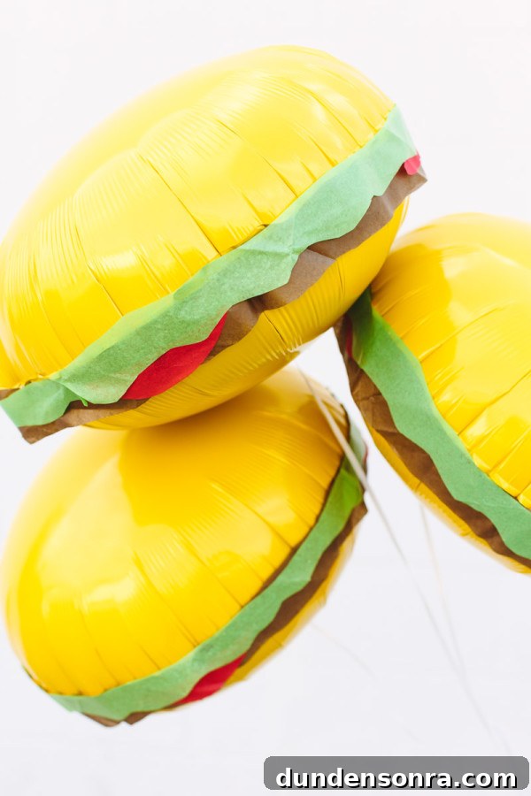 DIY Burger Balloons