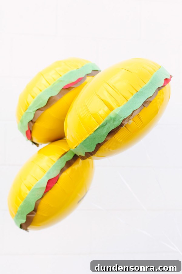 DIY Burger Balloons