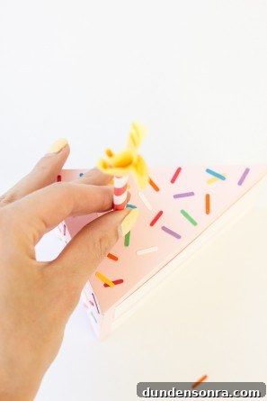 Fake paper cake with sprinkles 