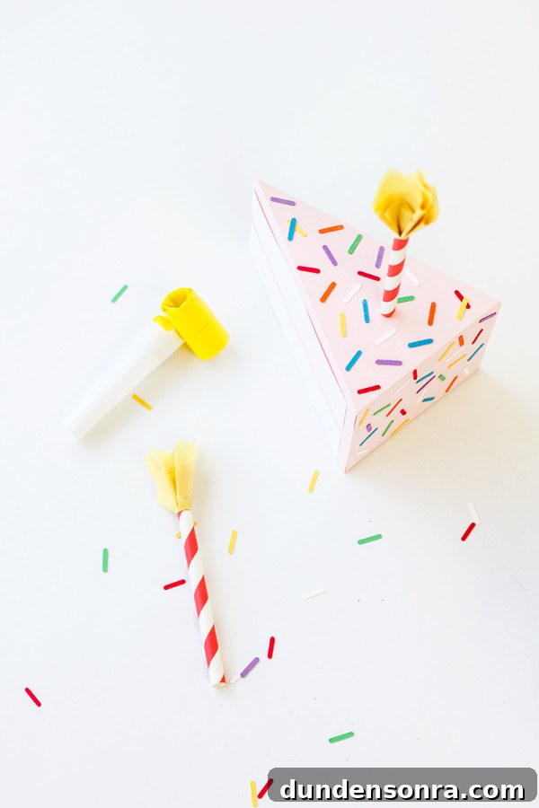 Paper birthday cake and candles 
