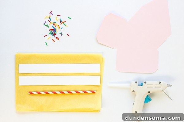 Paper, sprinkles, and a glue gun
