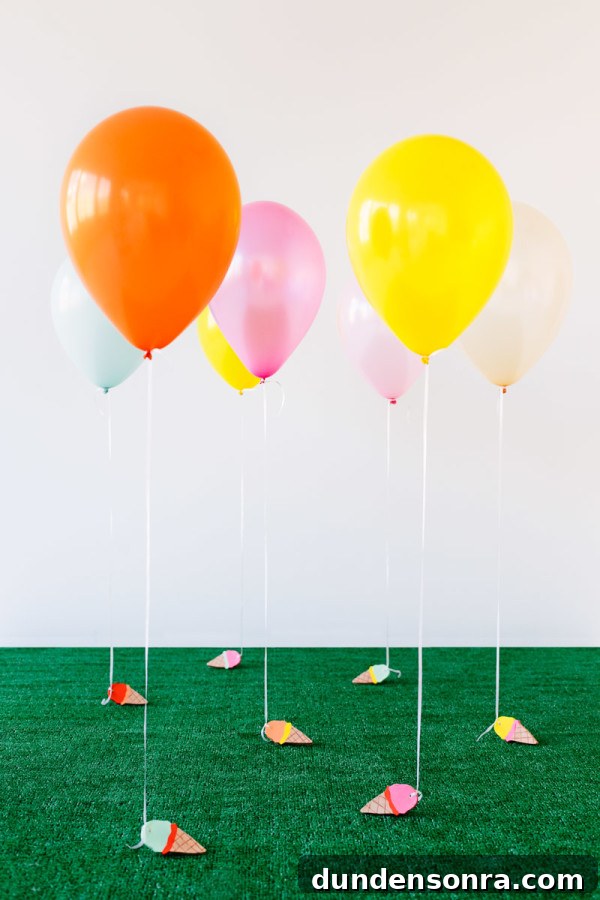 DIY Ice Cream Cone Balloon Weights Tutorial for Parties 2 DIY Ice Cream Cone Balloon Weights