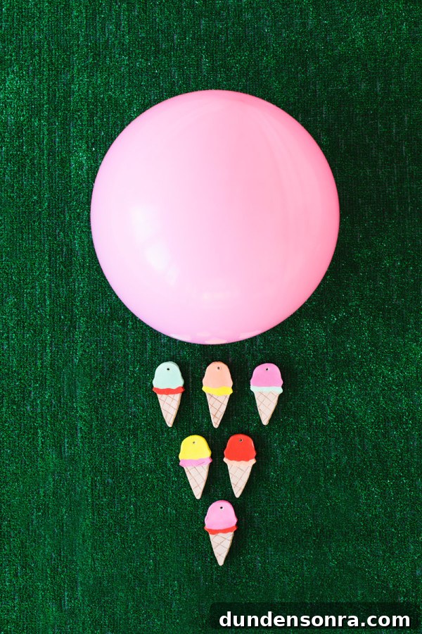 DIY Ice Cream Cone Balloon Weights Tutorial for Parties 3 DIY Ice Cream Cone Balloon Weights