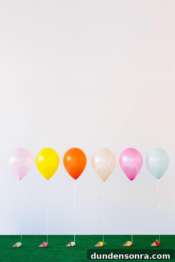 DIY Ice Cream Cone Balloon Weights Tutorial for Parties 4 DIY Ice Cream Cone Balloon Weights