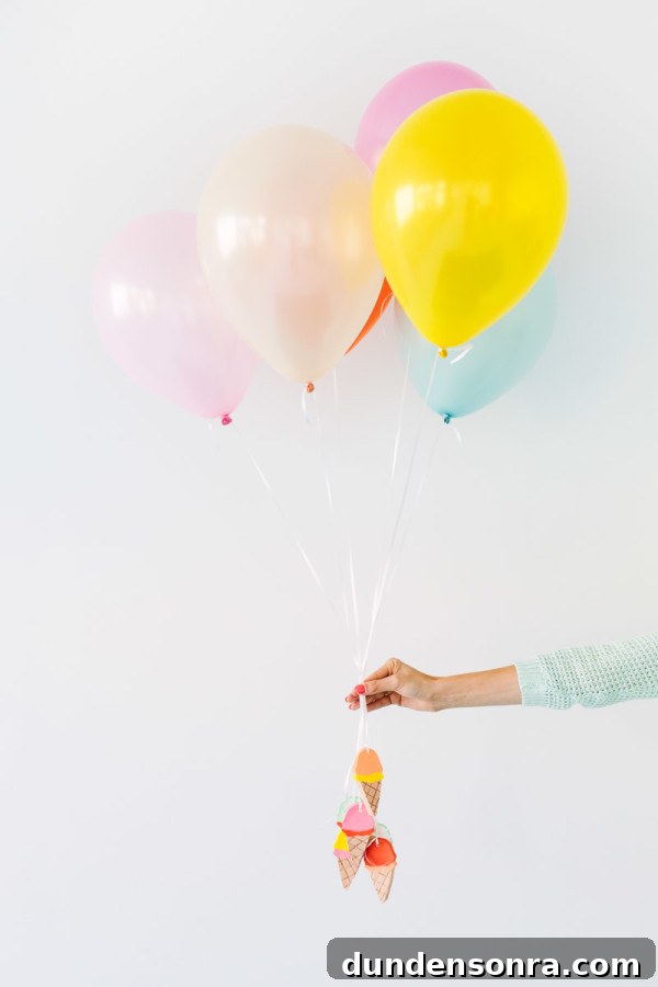 DIY Ice Cream Cone Balloon Weights Tutorial for Parties 5 DIY Ice Cream Cone Balloon Weights