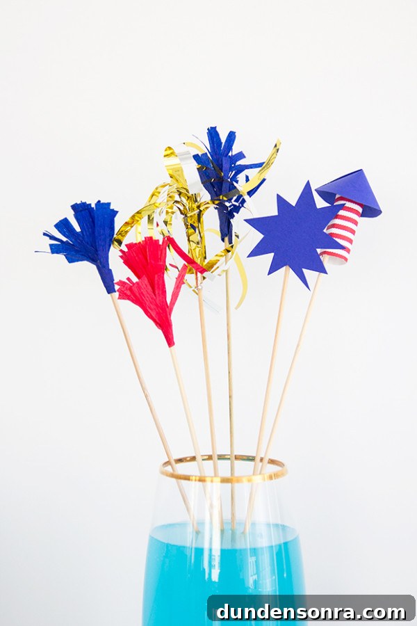 DIY Firework Drink Stirrers