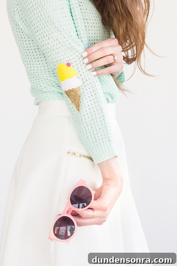 DIY Ice Cream Cone Elbow Patches