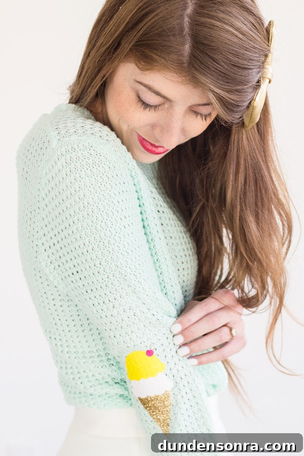 DIY Ice Cream Cone Elbow Patches