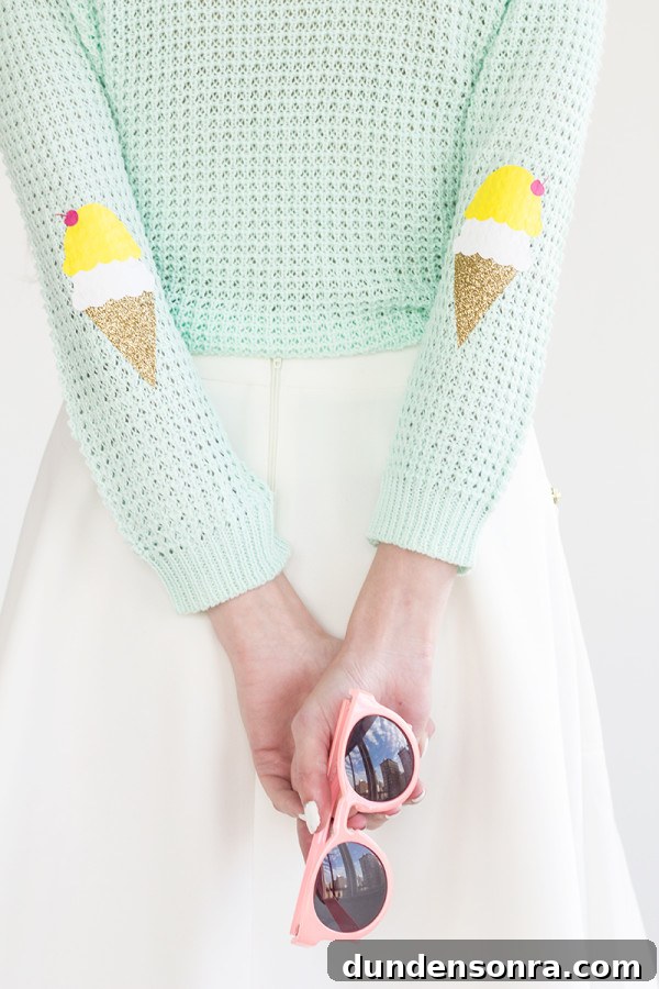 DIY Ice Cream Cone Elbow Patches
