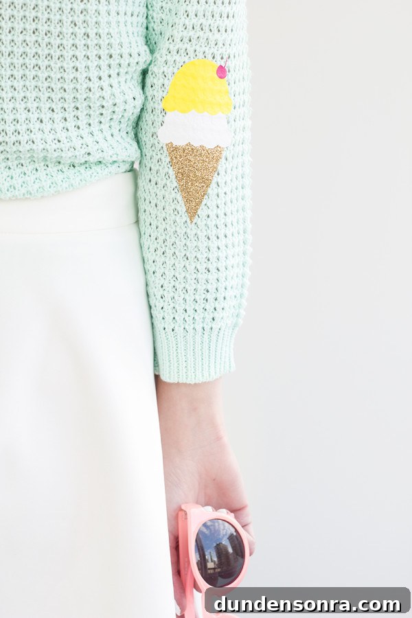 DIY Ice Cream Cone Elbow Patches