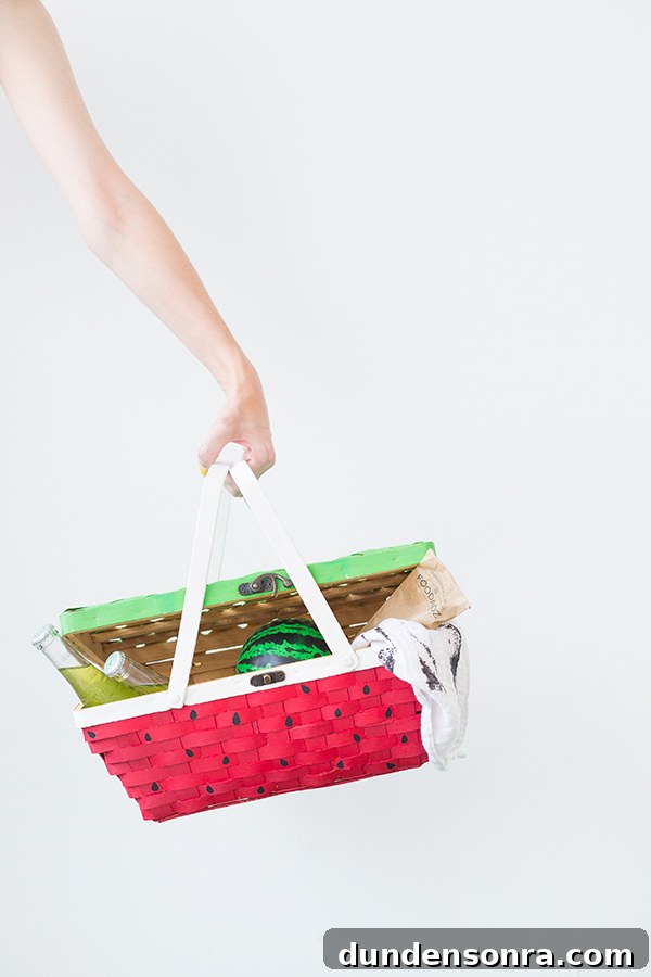 DIY Watermelon Picnic Basket