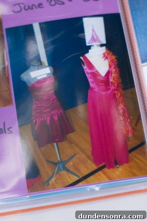 A photo of pink dresses on mannequins 
