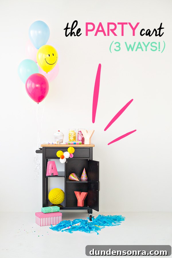 How to Style a Party Cart Three Ways