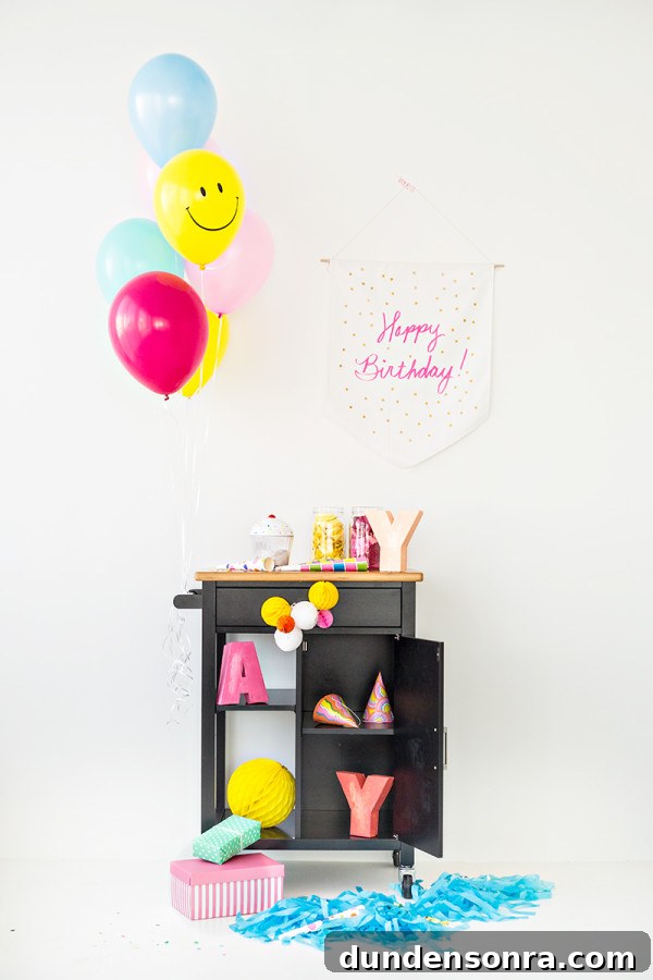 DIY Birthday Party Cart