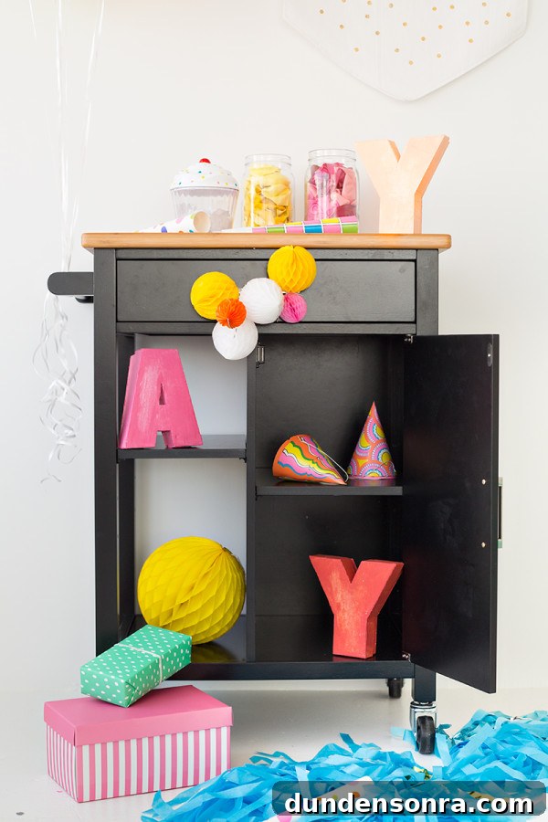 DIY Birthday Party Cart
