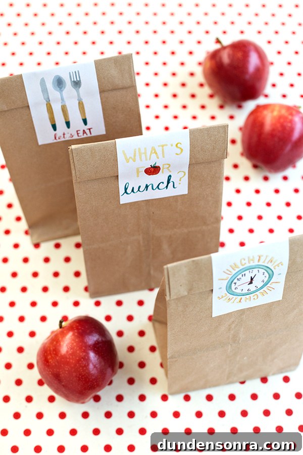 Free Printable School Lunch Bag Labels