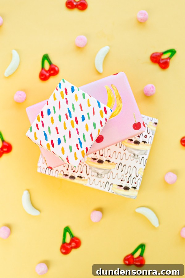 Free Printable Banana Split Wrapping Paper