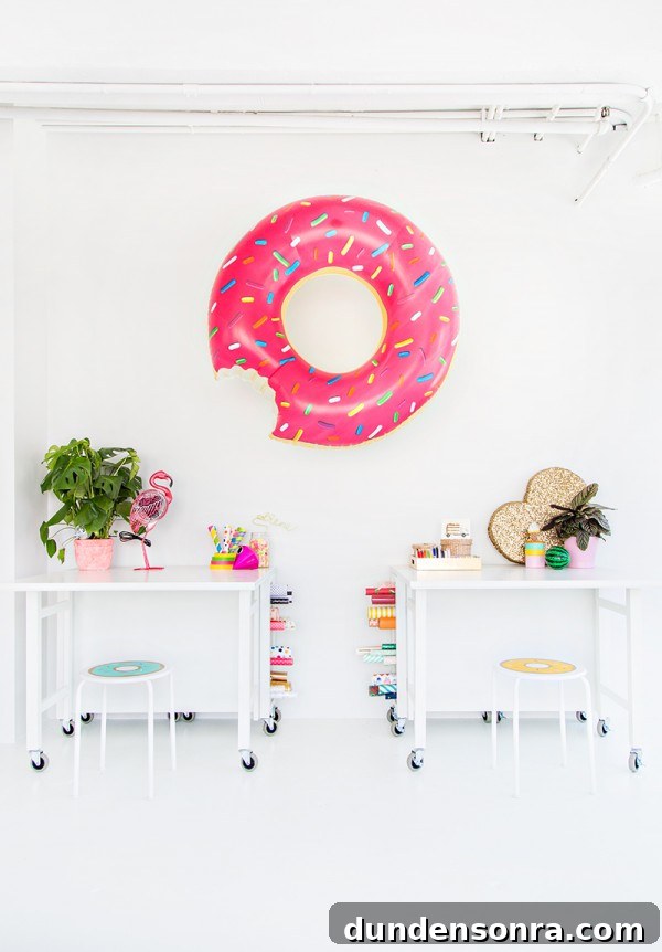 Studio DIY HQ Reveal: Inside the Ultimate Crafting Workspace 5 Hang a Donut Float