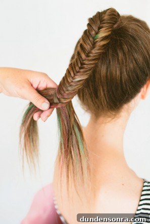 DIY Colorful Fishtail Braid with Hair Chalk