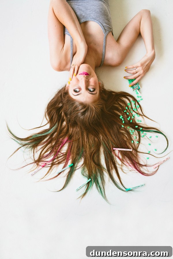 Party Hair Ideas for Brunettes: Hair Chalk Tips + Fishtail Top Knot 3 How-to: Hair Chalk for Brunettes