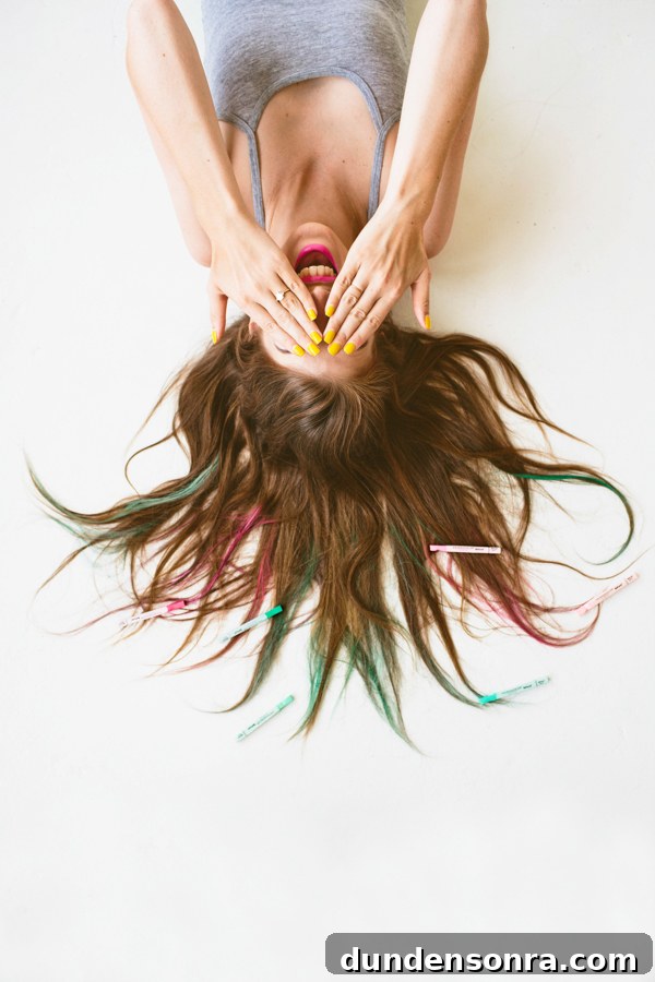 Party Hair Ideas for Brunettes: Hair Chalk Tips + Fishtail Top Knot 23 DIY Hair Chalk for Brunettes