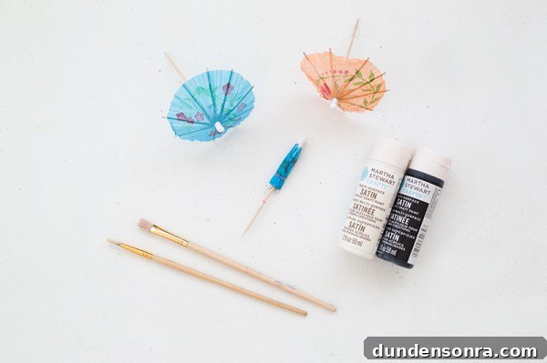 Make Colorful Striped Drink Umbrellas at Home 4 DIY Striped Drink Umbrellas