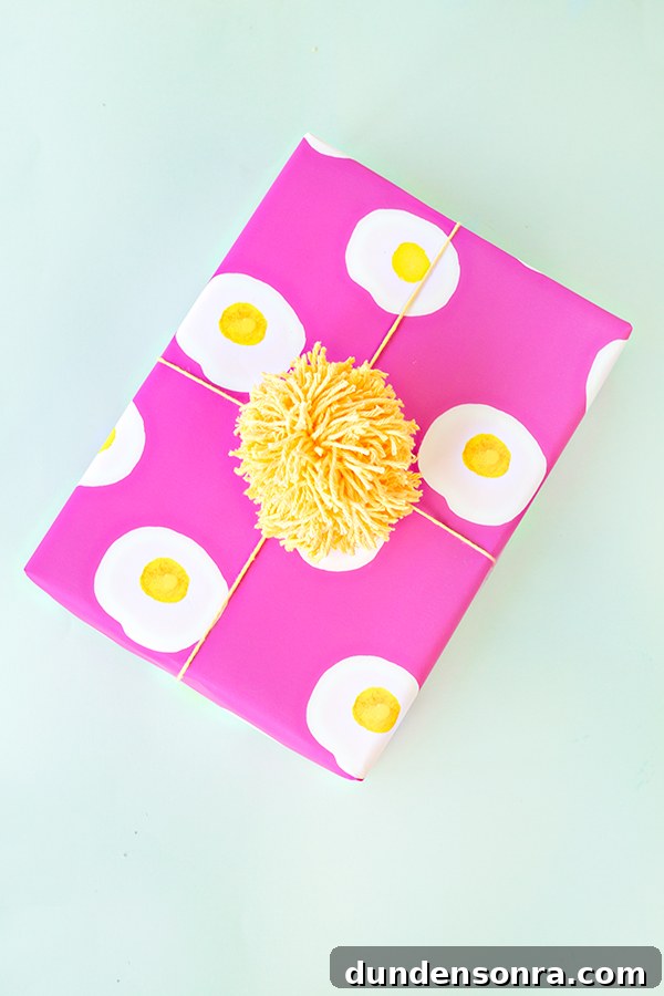 Printable Egg Wraps: Free Spring & Easter Packaging Templates 6 Sunny Side Up! Wrapping Paper - Free Printable