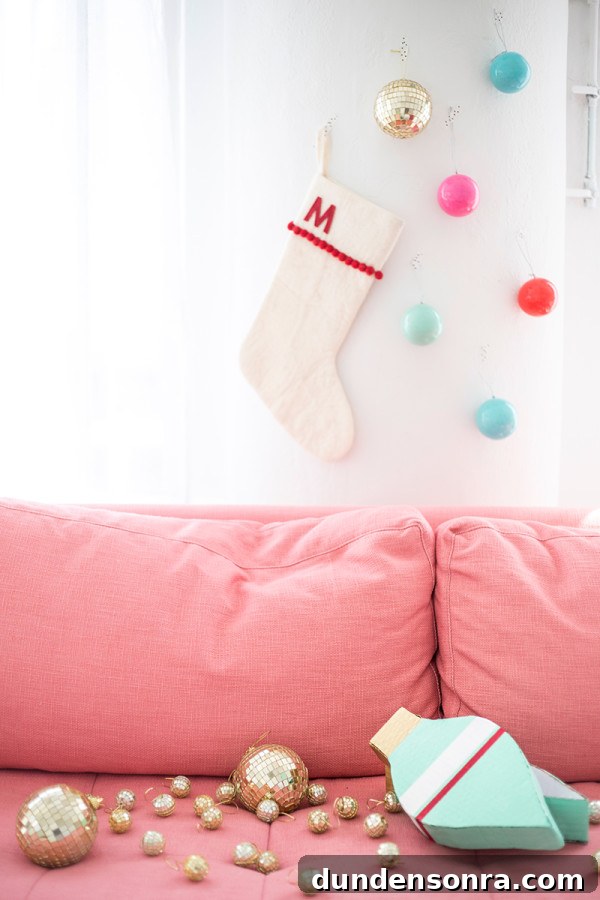 Handmade Ornament Boxes: Step-by-Step DIY Gift Packaging Ideas 18 Pink couch and a stocking