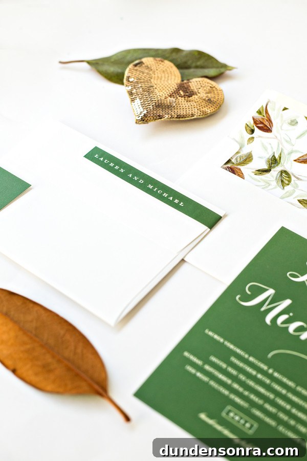 Green wedding invitations 