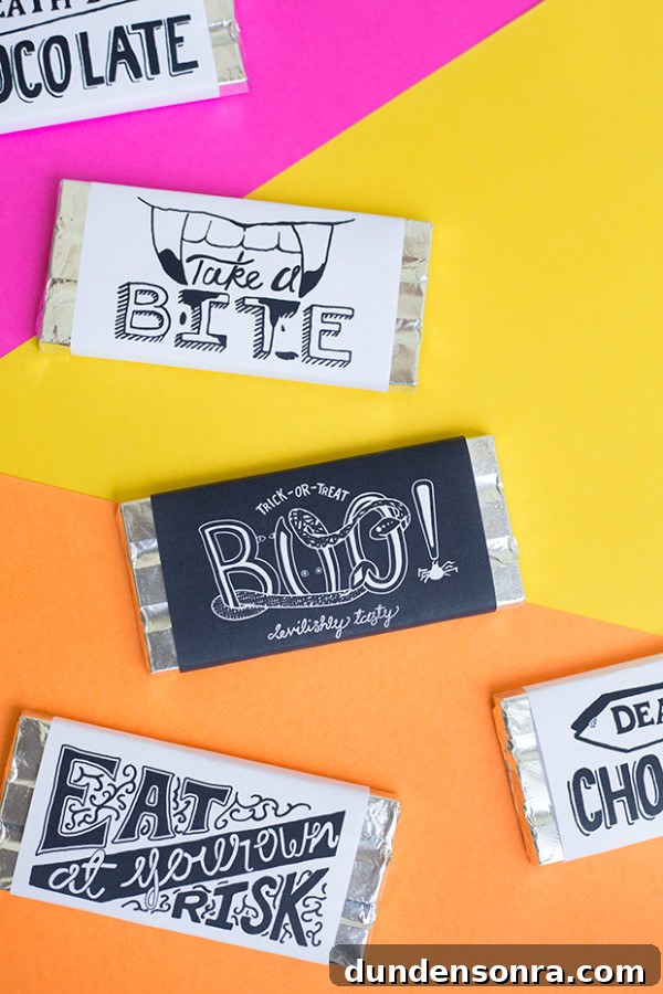 Halloween Chocolate Bar Wrappers: Free Printable Designs 2 Halloween Chocolate Bar Free Printables