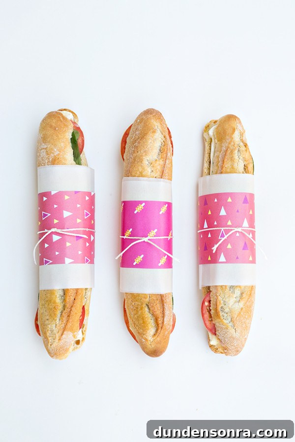 Printable Sandwich Wrap Templates for Parties and Lunches 2 Free Printable Sandwich Wraps