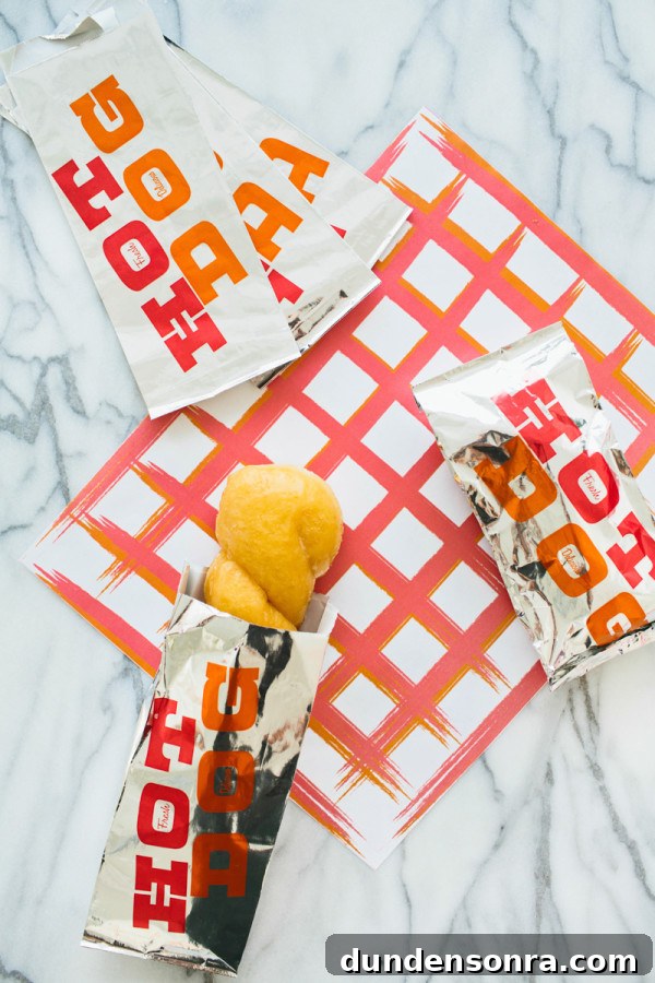 Donuts in Hot Dog Foils for a Tailgating Brunch