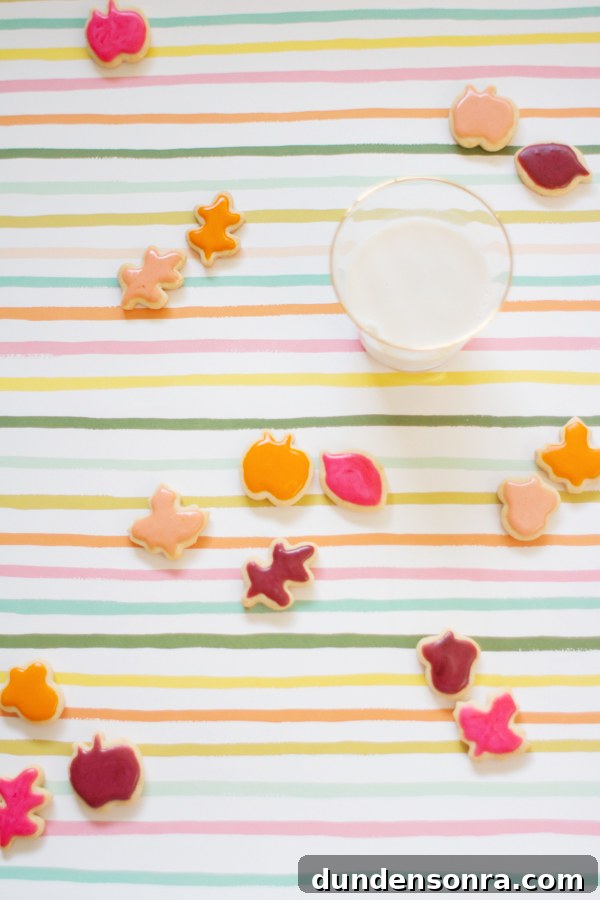 Mini Colorful Leaf Cookies