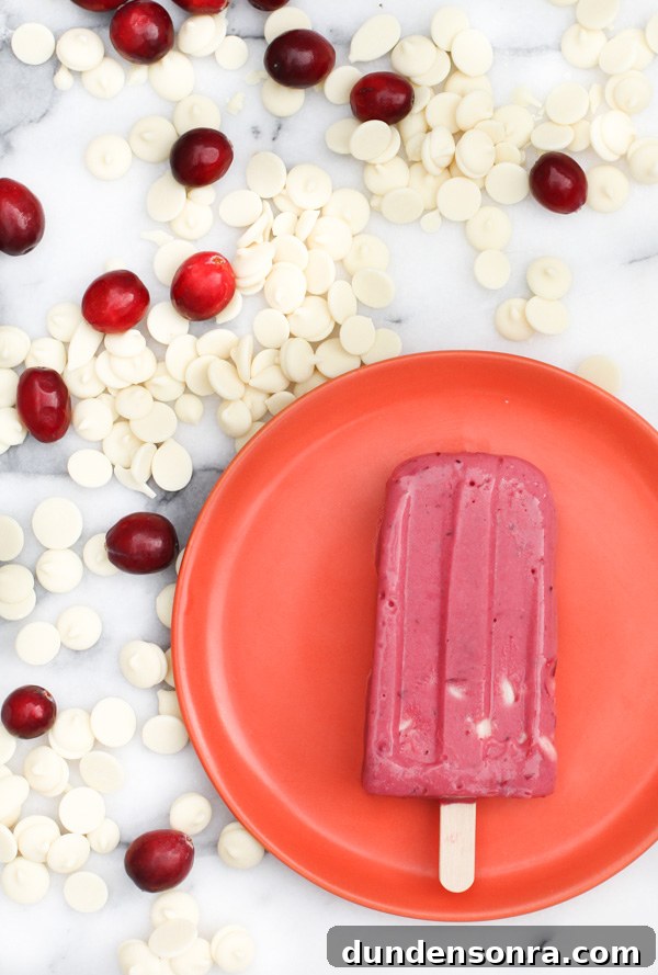 White Chocolate Cranberry Ice Cream Pops Recipe 2 White Chocolate Cranberry Popsicles