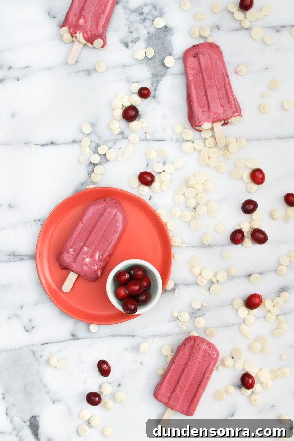 White Chocolate Cranberry Ice Cream Pops Recipe 5 White Chocolate Cranberry Popsicles