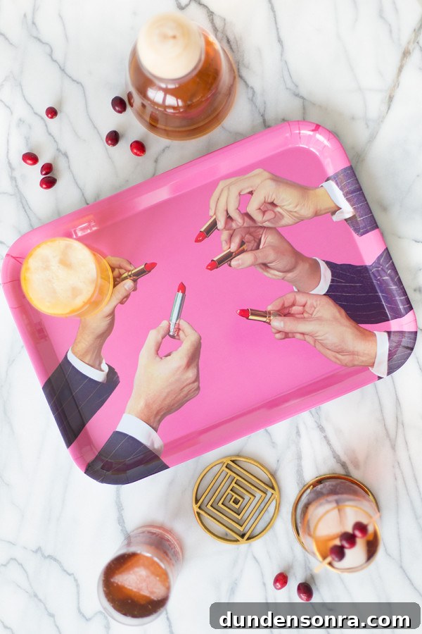 Sparkling Holiday Cocktail Recipes to Impress Guests 3 Lipstick Cocktail Tray