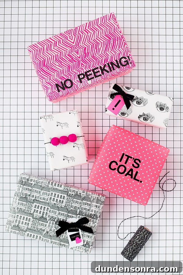 Creative Holiday Gift Wrapping Ideas to Impress Loved Ones 2 A pink box that says