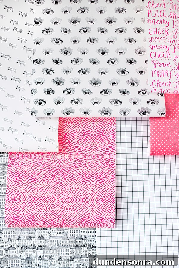 Creative Holiday Gift Wrapping Ideas to Impress Loved Ones 3 Black White + Neon Gift Wrap