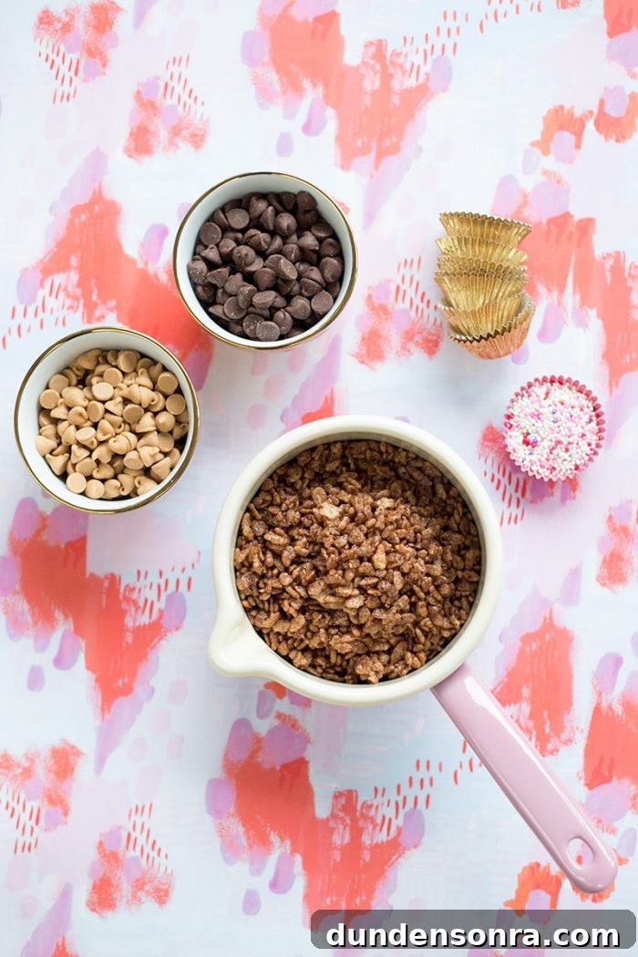 Chocolate Peanut Butter Crispy Candy Bars Recipe 3 Chocolate Peanut Butter Crispy Candies