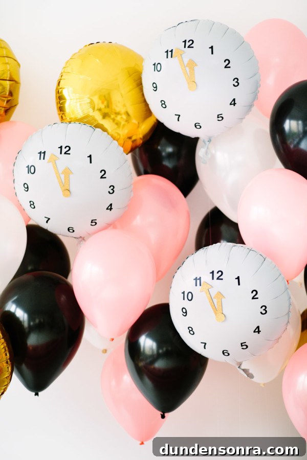 DIY New Year’s Eve Clock Balloon Decoration Tutorial 4 DIY Clock Balloons for New Year's Eve