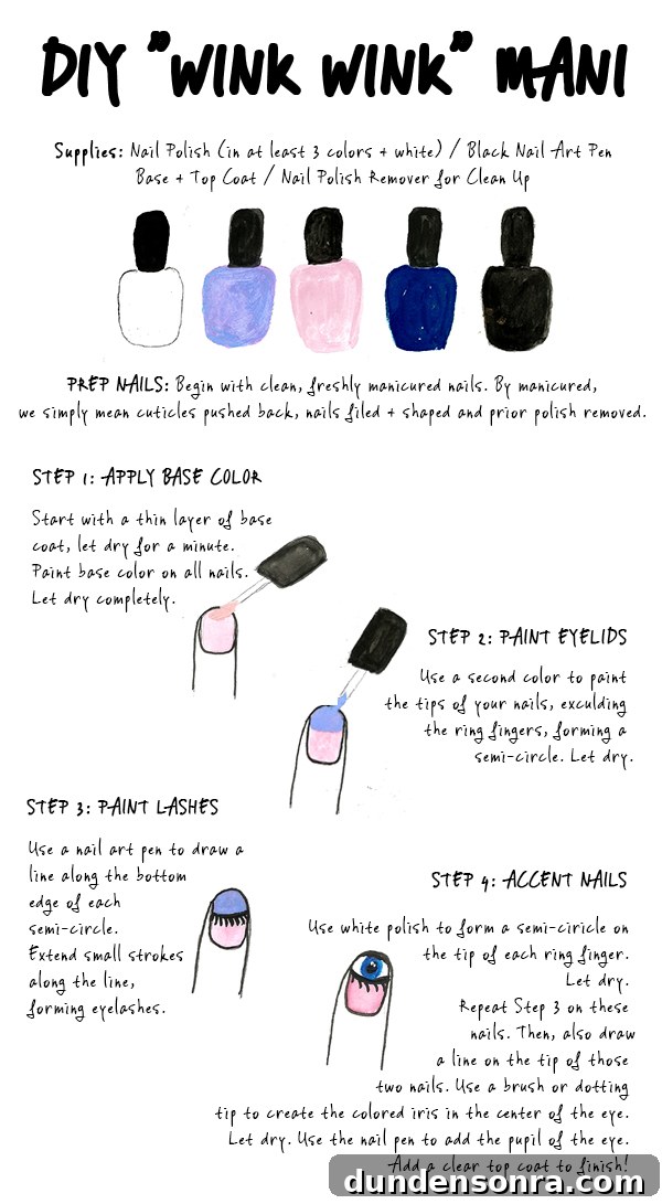 DIY Wink Wink Manicure Tutorial: Step-by-Step Cute Nail Art 8 DIY "Wink Wink" Mani Tutorial