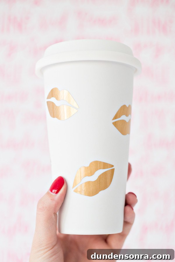 Why I Heat My Own Travel Mugs: DIY Insulated Tumbler Guide 12 A paper cup with gold lip prints
