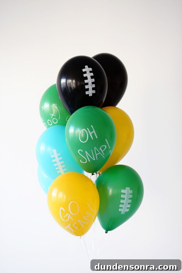 Colorful balloons with words on it