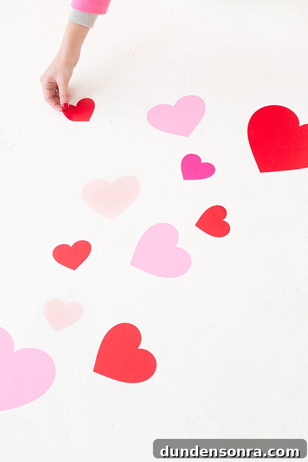DIY Heart Floor Decals: Step-by-Step Guide to Stylish Home Floors 5 Paper hearts