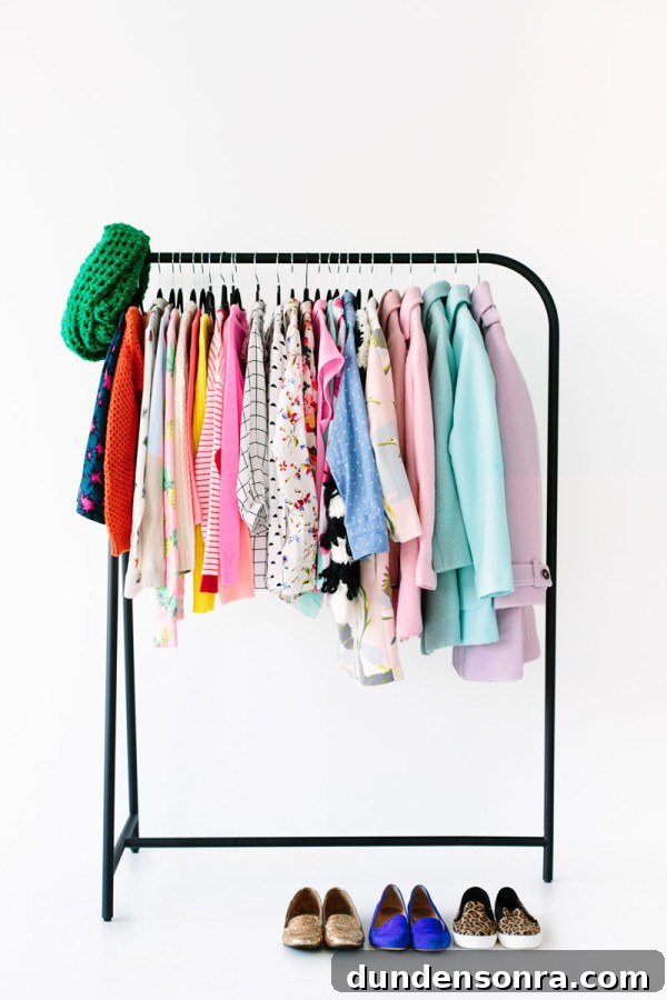 Colorful clothing rack
