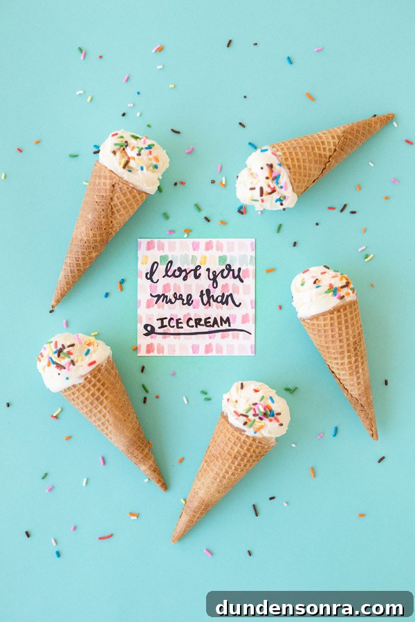 I Love You More Than... Printable Valentine's Cards - 6 Designs 3 I Love You More Than Ice Cream (Free Printable!)