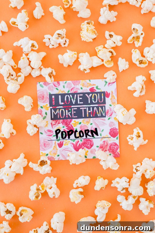 I Love You More Than... Printable Valentine's Cards - 6 Designs 7 I Love You More Than Popcorn (Free Printable!)