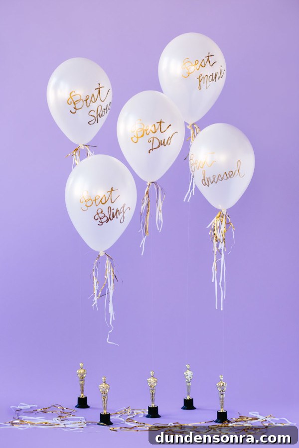 DIY Oscar Party: Create Fun Balloon Award Trophies 2 DIY Oscar Party Balloon Awards