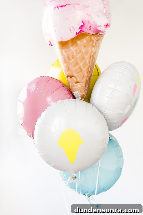 DIY Ice Cream Balloon Stickers